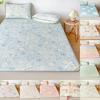 Summertime Bear Butterfly Dog Flower Patternlatex Bed Mat With Waterproof Print Material And Soft Pillowcases