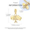 Original Golden Series 925 Silver Luggage Travel Sun Leopard Charms Zirconium DIY Bead Fit Bracelet Jewelry Women Gifts