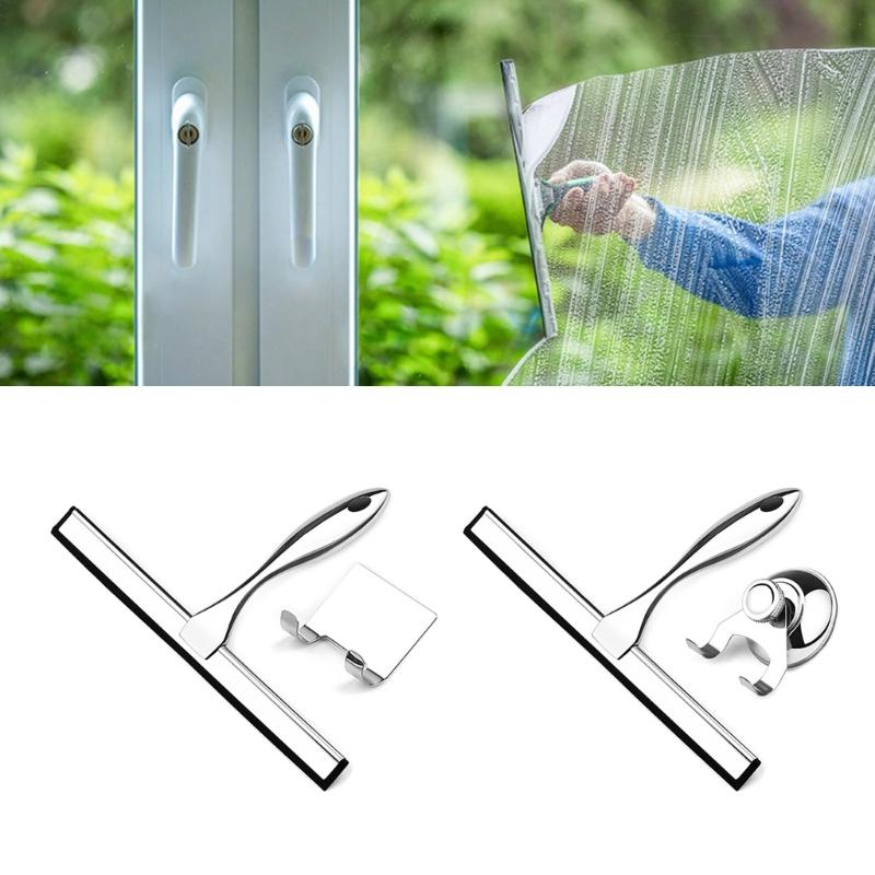 Stainless Shower Squeegee Cleaner Wiper Scraper Glass Cleaning Tools Water Blade for Cleaning Car Windows Shower Mirror