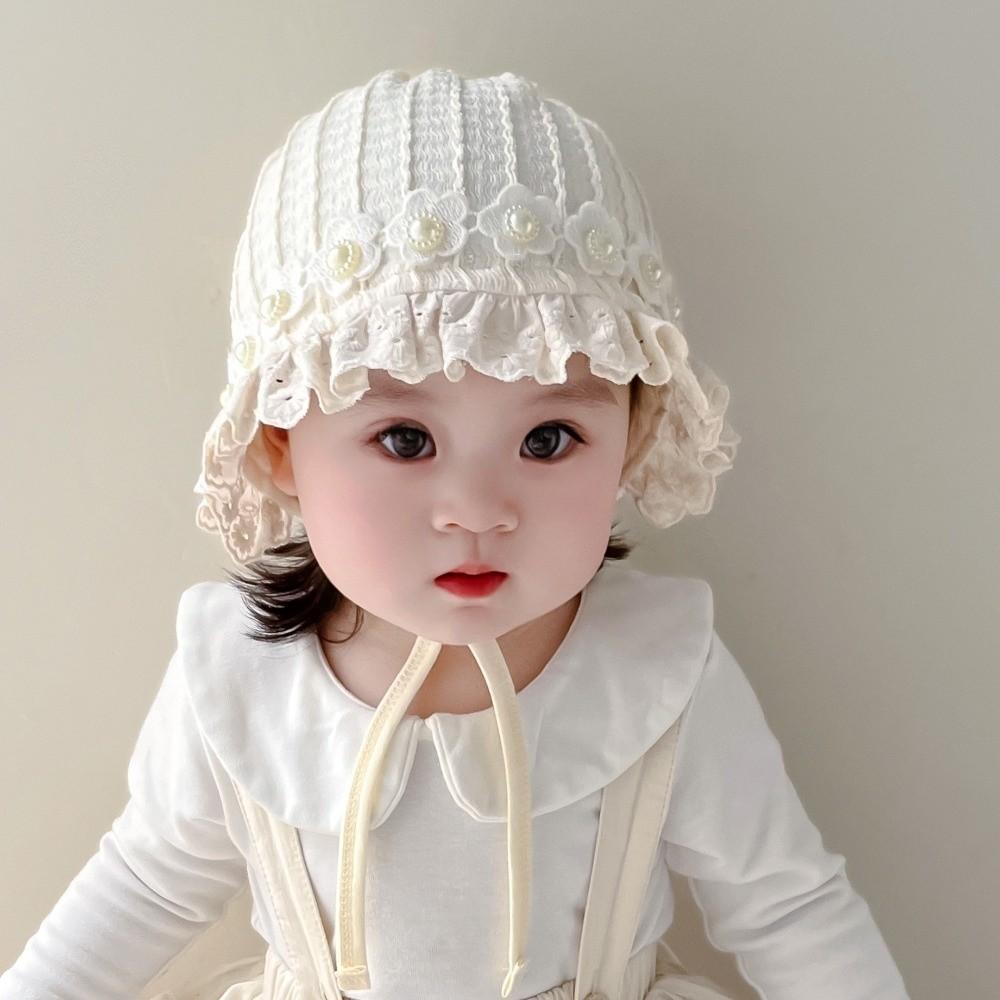 Breathable Cotton Ear Protection Fetal Cap Ruffle Baby Bonnet Bonnet 2-24Month Infant