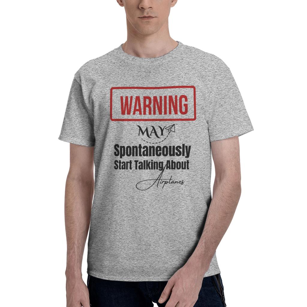 1 Piece Red Funny Graphic 100 Cotton Tshirt Talk About Airplanes Tops Tees For Unisex