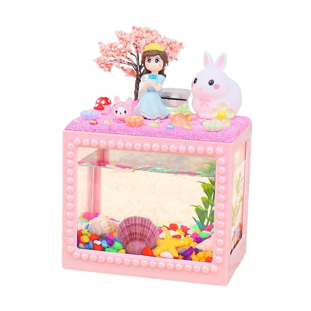 DIY Aquarium for Kids Handmade Toy Small Fish Tank Desktop Decoration Micro Blocks Ornament Christmas & Birthday Gift