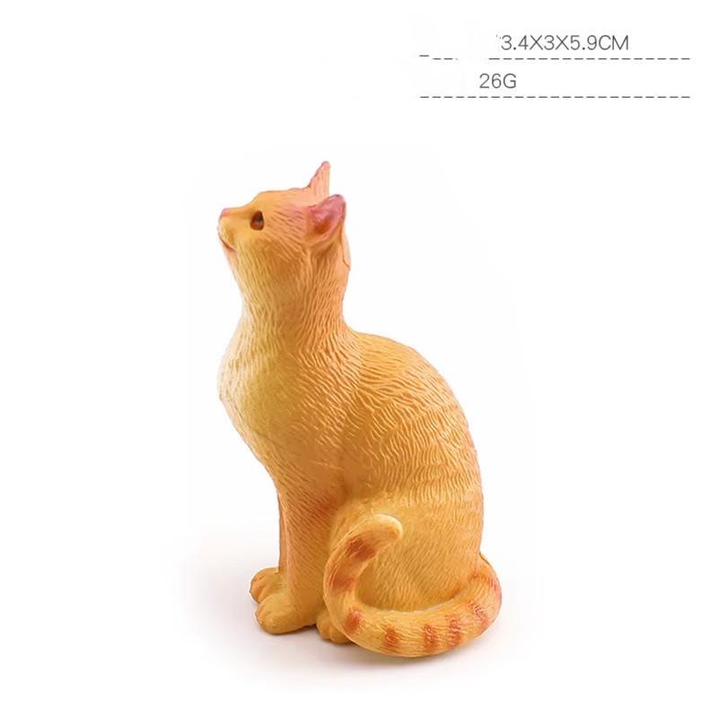 1pc Mini Realistic Cat Figurine Set Cute Orange Tabby British Shorthair Toy Kittens for Kids Decoration Resin Decorative Ornaments