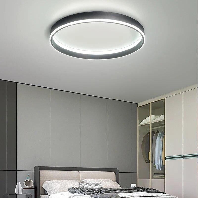 Простые круглые светодиодные потолочные светильники для спальни, современный домашний декор, лампа в скандинавском стиле, лампа для гостиной, минималистичная лампа для исследования комнаты