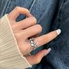 Retro 925 Sterling Silver Double Flower Ring for Women - Stylish and Cool Index Finger Ring