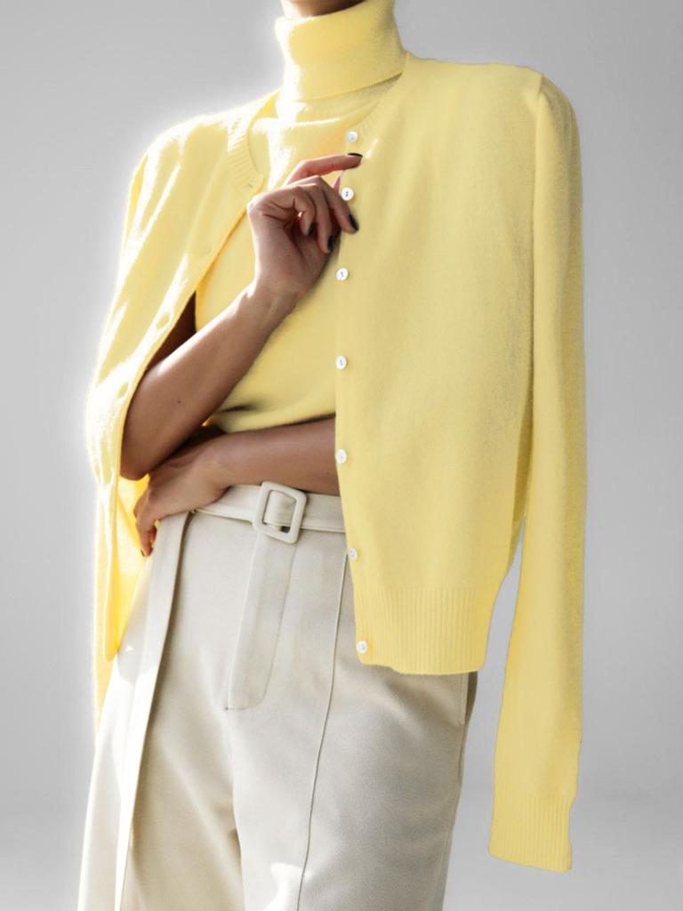 Blubelle Женский Новый Осенний Водолазка Без Рукавов Топ-Майка Мягкий Трикотаж Кардиган-Свитер на Пуговицах Модные Комплекты