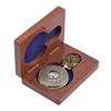 Roman Number Pocket Watch with Wooden Box, Bronze Analog Long Chain Vintage Style Round Dial