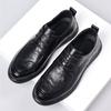 Men Casual Real Leather Shoes Dress Shoes Soft Handmade Office Business Formal Shoes Lace Up Round Toe Male Leisure Sneakers