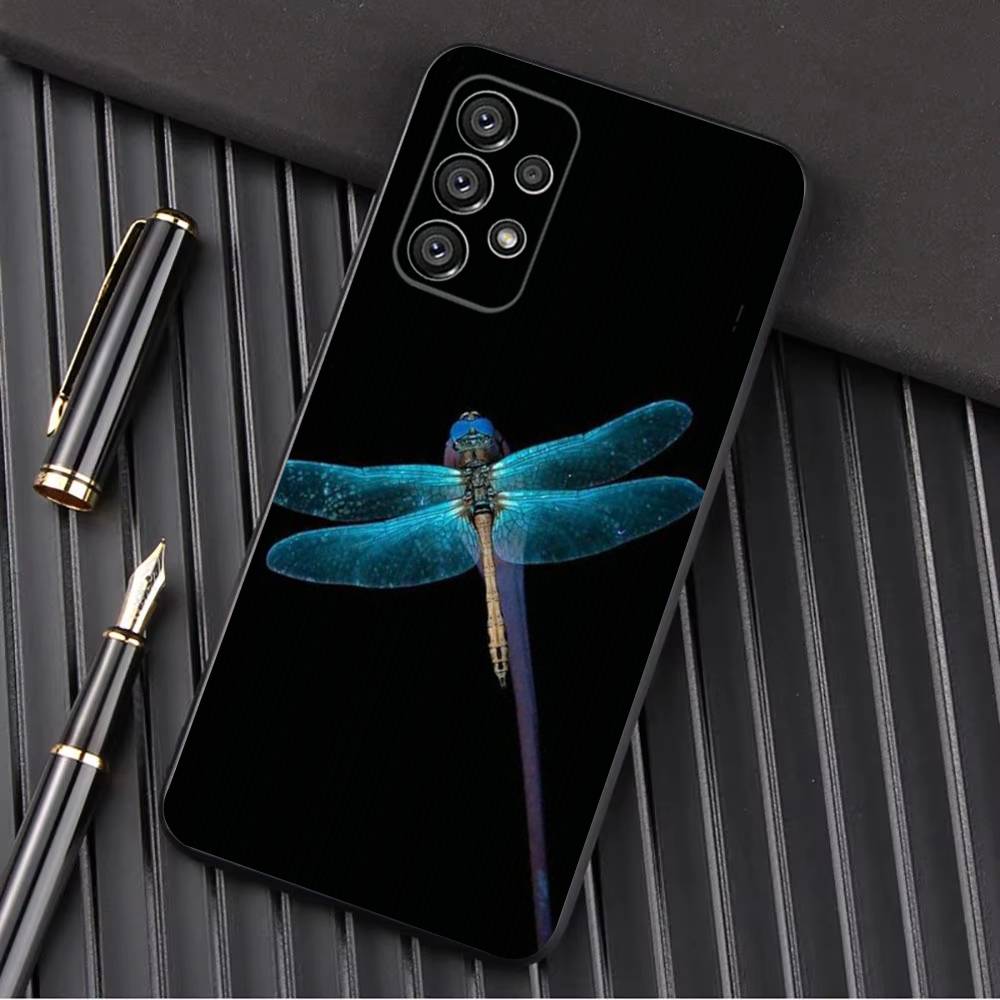 Чехол для телефона с рисунком стрекозы для Samsung Galaxy A13, A21s, A22, A31, A32, A52, A53, A71, A80, A91, мягкий черный