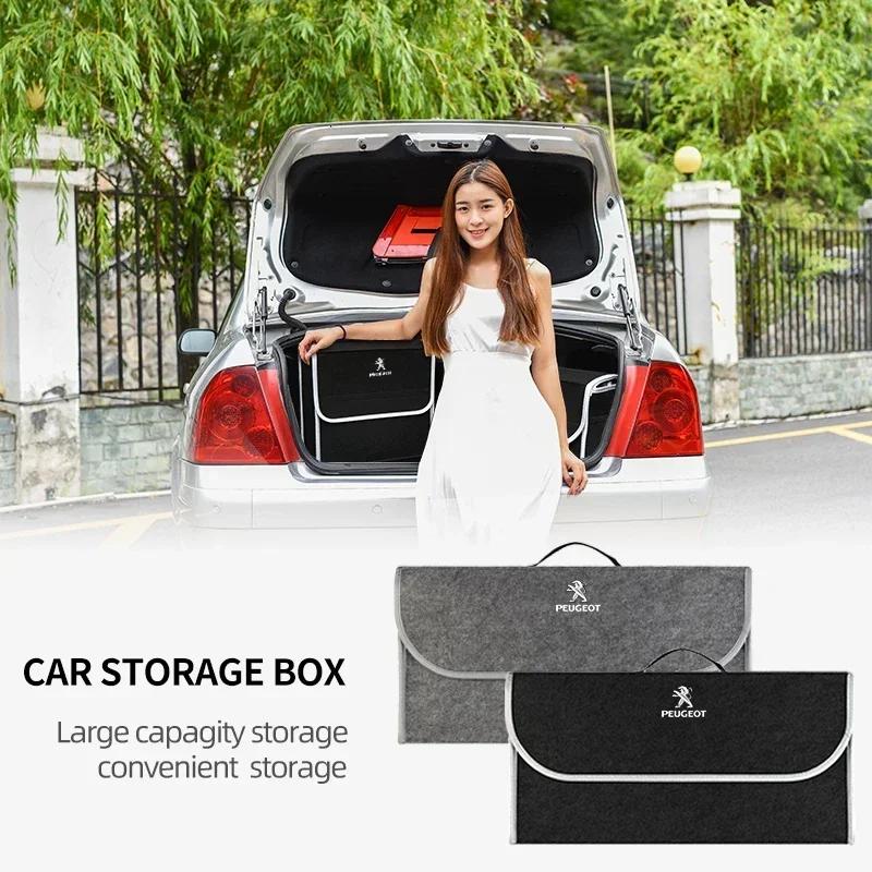 Car Storage Bag Trunk Folding Organizer Felt Storage Box For Peugeot 407 508 2008 5008 307 308 3008 206 207 208 107 106 205 4008