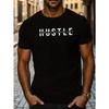 Европейский размер HUSTLE Мужская повседневная футболка с коротким рукавом - Дышащая, с геометрическим принтом, с круглым вырезом - Идеально для лета