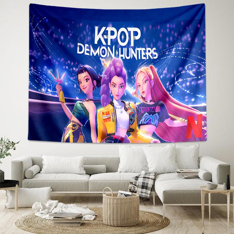 1pc Kpop Hunter5 Tapestry, Living Room, Bedroom, Office, Party Decor, Ideal Festive Gift