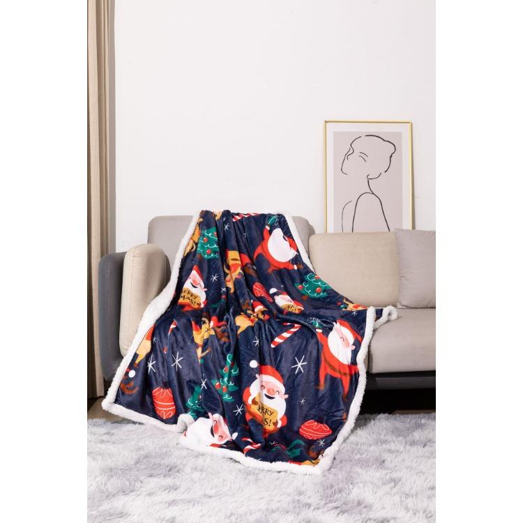 Фланелевое одеяло Рождественское Утолщенное С цифровой печатью Фланель из овечьей шерсти Одеяло для сна Одеяло для зимы Пушистое Толстое Теплое Мягкое Накидка Украшение для дивана