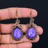 Wonderful Charoite Gemstone Handmade Pure Copper Wire Wrapped Earrings Jewelry