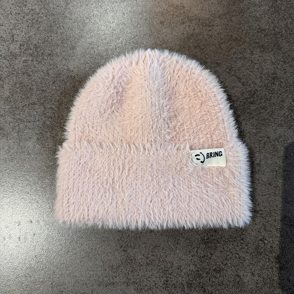 Женская вязаная шапка-бини с теплым дышащим норковым полотном для повседневной носки