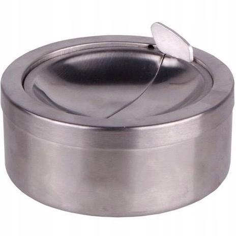 CLOSED METAL ASHTRAY FOR BALCONY, SILVER