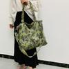 Fashion Retro Floral Print Bag Large-Capacity Corduroy Shoulder Bag Casual Small Fresh Canvas Crossbody Bag