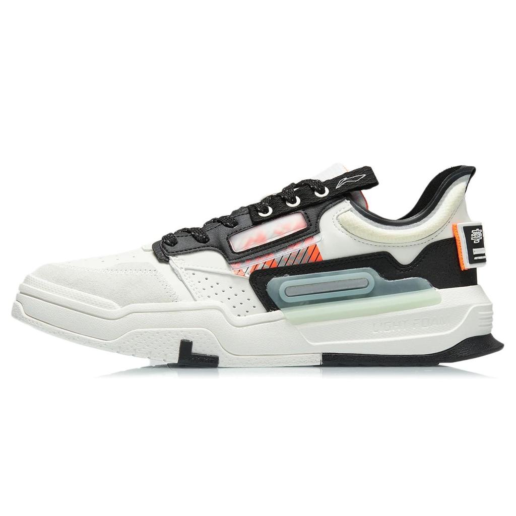 Li Ning Geek нескользящие износостойкие низкие кроссовки для скейтбординга мужские белые черные AGCR119-1