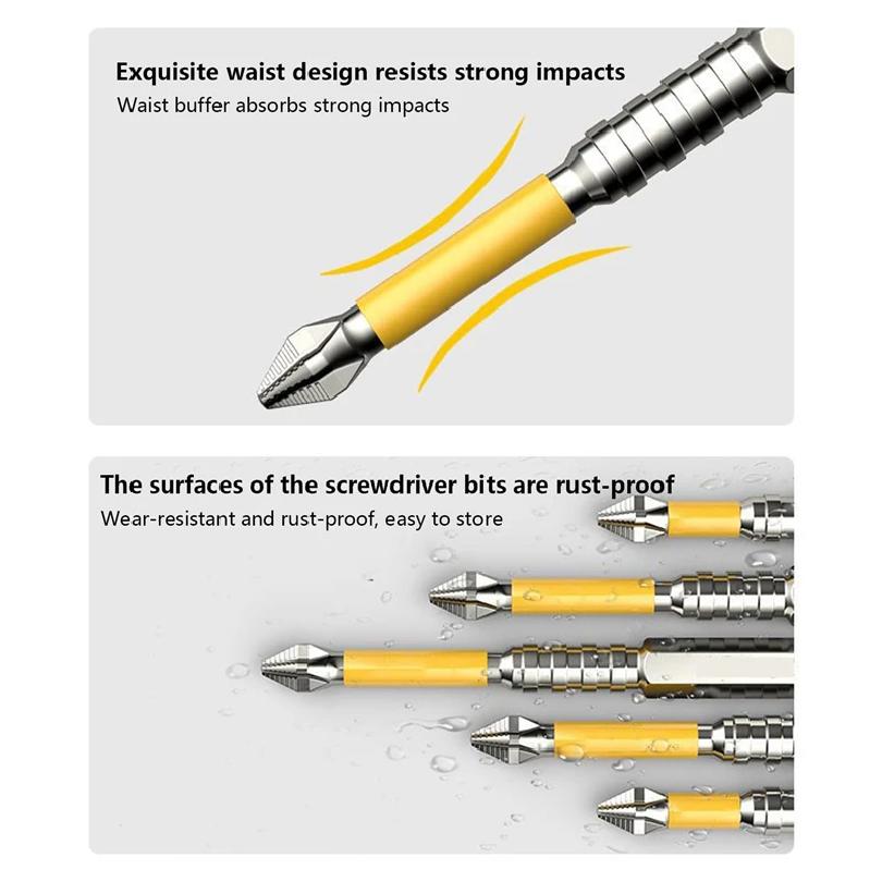 Non-slip PH2 Magnetic Batch Head Cross Screwdriver Hardness Drill Bit Screw Driver Hand Tools 25/50/65/70/90/150mm