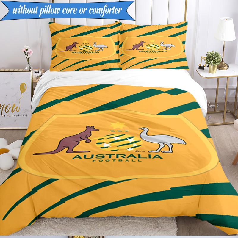 3PCS Australia Coat Of Arms Emblem Bedding Set 2D Printing (Includes 1 Duvet Cover + 2 Pillowcases Coreless), Bedroom decor,Fan gift