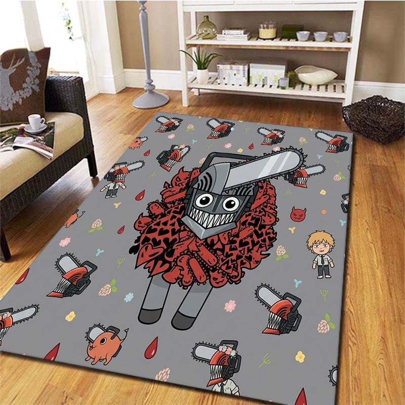 Chainsaw Man Carpet Rug For Living Room Bedroom Home Sofa Decoration Kids Play Nonslip Floor Mat