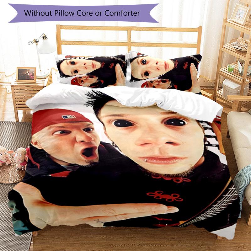 Limp Bizkit 3pcs Bedding Set Duvet Cover Closure Includes 1 Duvet Cover & 2 Pillowcases for All Seasons Bedroom Home Dorm Decor