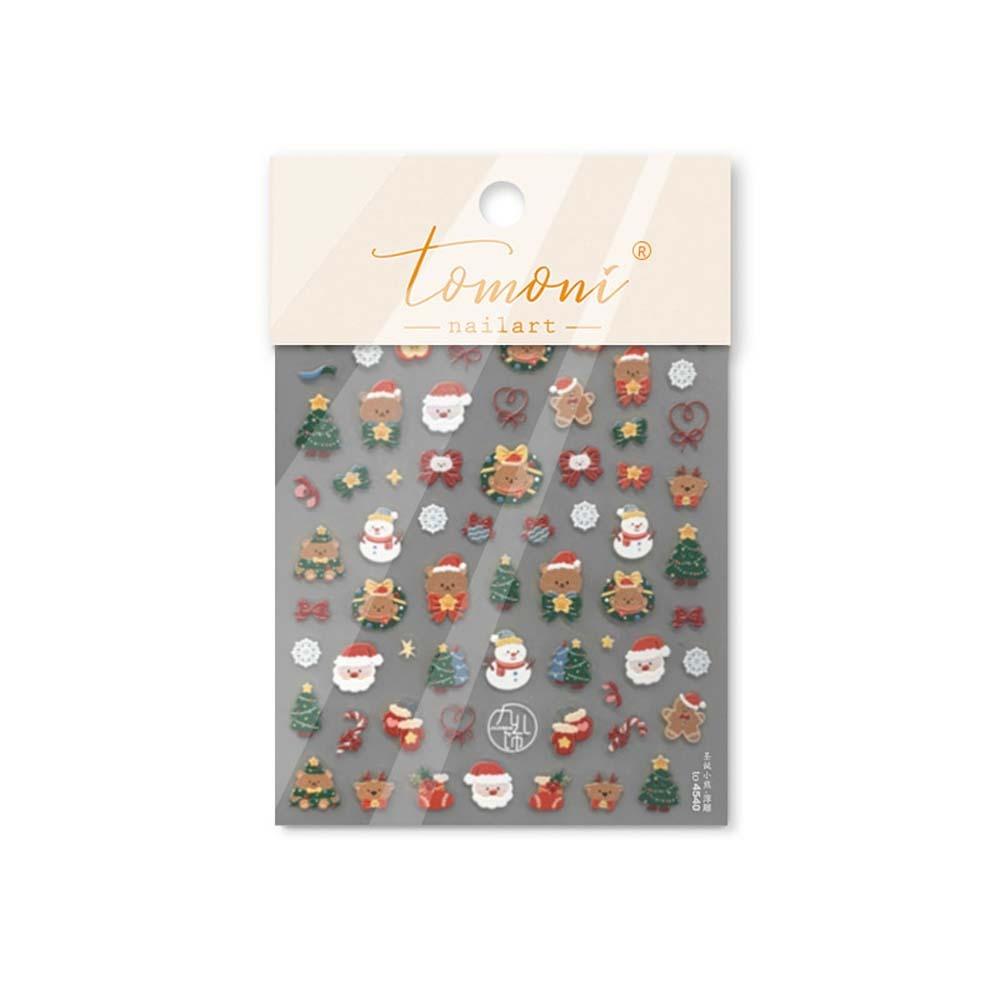 5D Рождественская наклейка для ногтей, ракушка, свет, рождественское украшение для ногтей, рождественская наклейка для ногтей, маникюрный салон