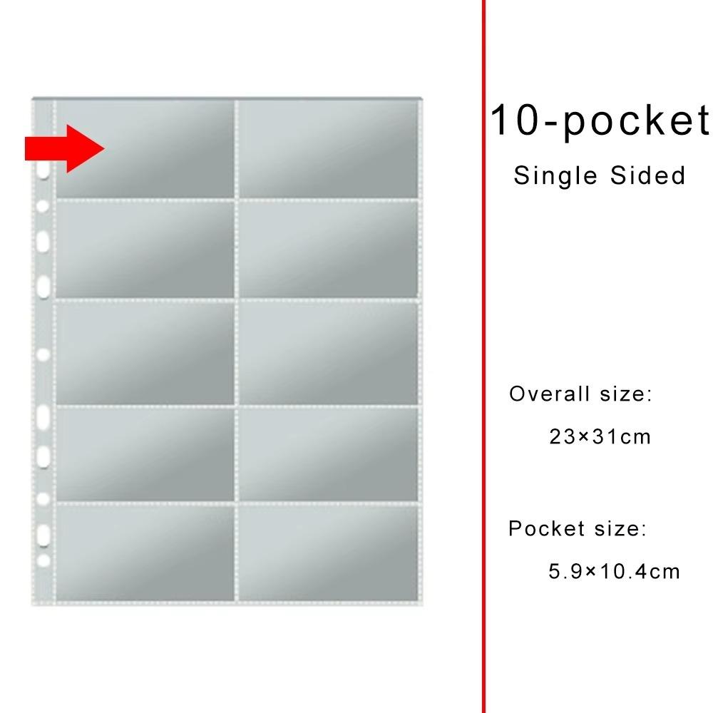 Binder Refill Clear Photo Album Pages A4 11-Hole Card Pages Multi-Pockets Inner Page