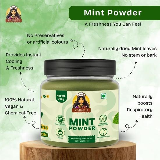 Nairuti Vyutpadan Mint Powder (Pudina Powder) 600g | 100% Pure Natural Mint | Refreshing Aroma for Tea, Chutneys, Raita, Snacks