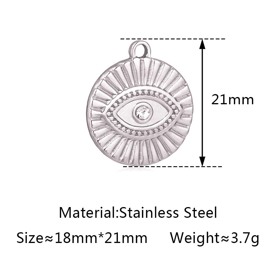 3pcs Stainless Steel Gold Color Plated Rhinestone Evil Blue Eye Charms Necklace Bracelet Earring DIY Jewelry Making Accessories