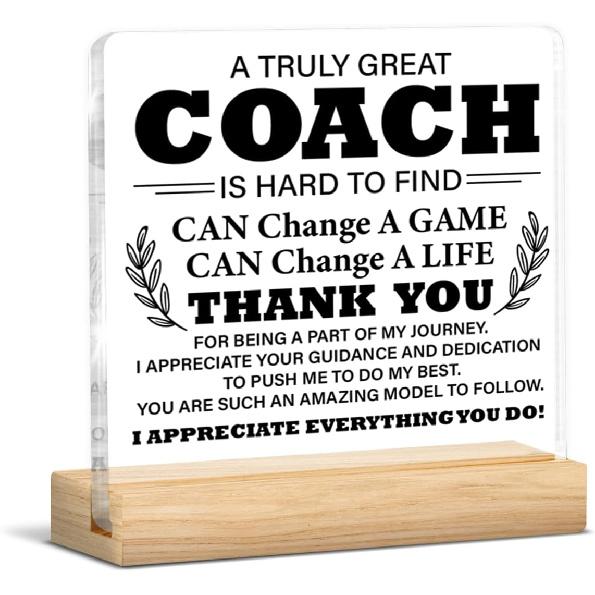 Baseball Coach Gifts for Men Women, Thank You Appreciation Gifts for Baseball Coach Clear Acrylic Desk Decorative Sign Home Office Decor