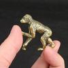 Wholesale Solid Brass Gorilla Small Statue Office Desk Ornament Decoration Crafts Collection Animal Orangutan Figurine Miniature