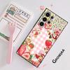 Клубнично-розовый S-Шорткейк Чехол для телефона Samsung Galaxy S25 S24 S22 S23 Ultra S21 S20 Plus 5G Матовый Нескользящий Полностью Мягкий Чехол