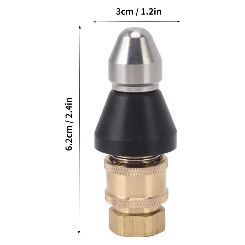 1/4Inch Quick Connector High Pressure Nozzle Sewer Cleaning Tool Pressure Washer 1 Front 6 Rear Sewer Jetter Nozzle