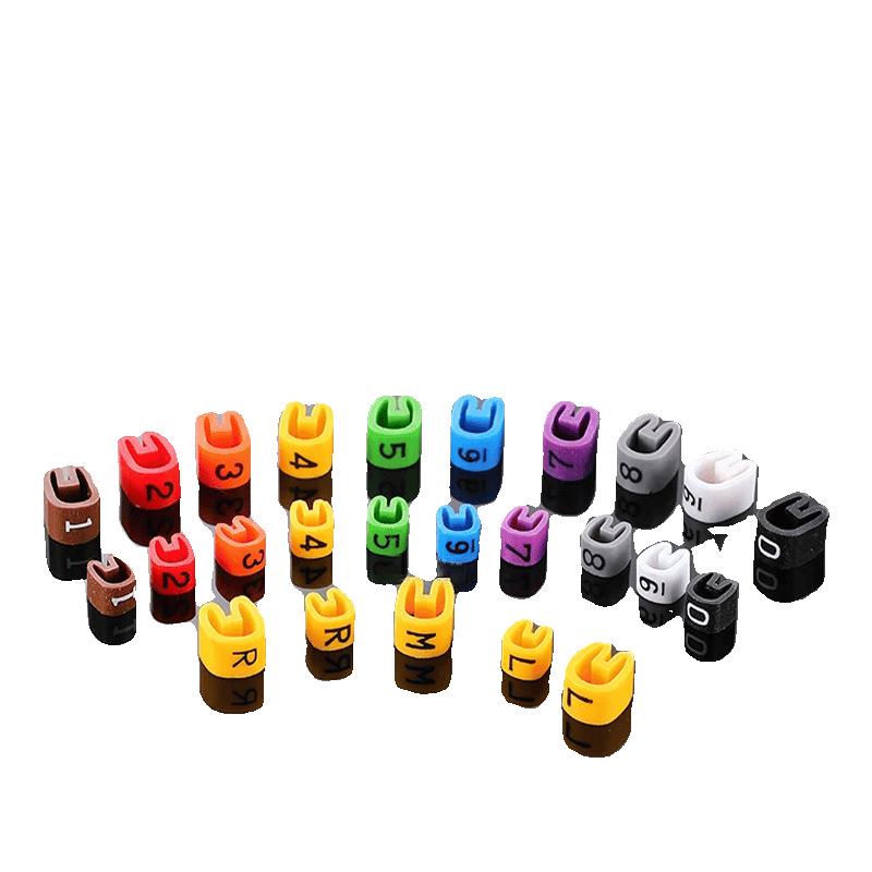 Цветные маркерные гильзы для проводов - Защелкивающиеся номерные трубки-идентификаторы для кабелей