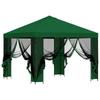 Garden Pavilion with Side Walls 3 x 3 m Green