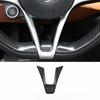 Real Carbon Fiber For Alfa Romeo Stelvio Giulia 2017-2019 Car Steering Wheel Decorative Frame Sticker Car Interior AccessoriesDA4 