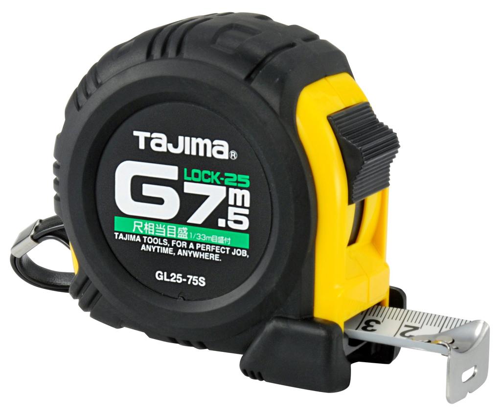 Tajima Convex X 25mm 25 with Scale Equivalent To Shaku 7.5m G-Lock GL25-75SBL