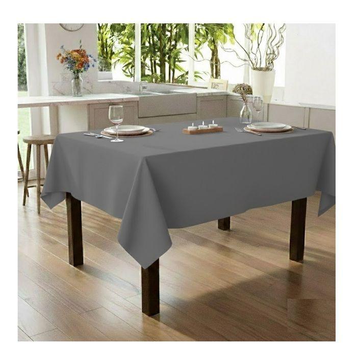 Nappe en polyester Essentiel 145 x 200 cm gris souris