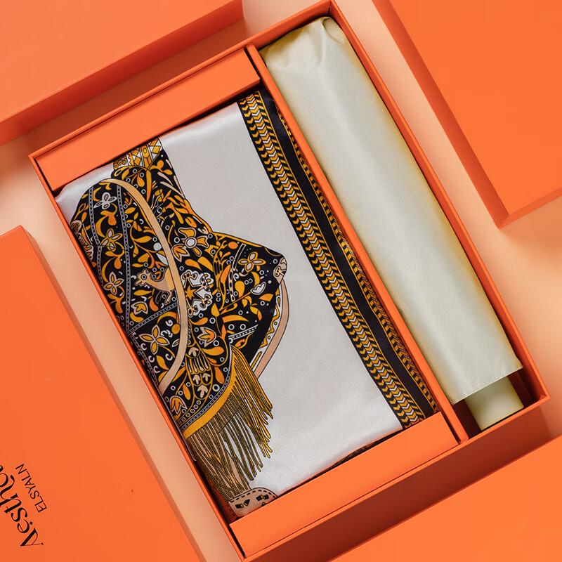 Vivian Silk Scarf & Tri-fold Umbrella Set