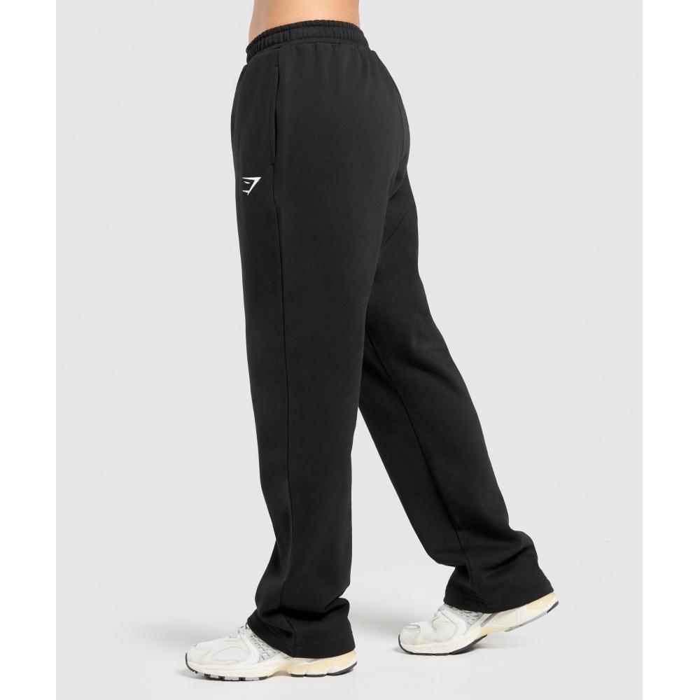 Gymshark Тренировочные флисовые прямые штаны-джоггеры черного цвета B3c1r Bb2j