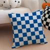 classical blue tartan design plaid Cushion Cover Throw Pillow Cover Hidden Button Durable Polyester Chair Cushion