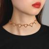 New Hollow Korean Sweet Love Heart Choker Necklace Statement Girlfriend Gift Cute Bicolor Jewelry Collier Femme 2022