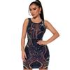 CY901181 Европейские и американские новые модели, облегающее платье с круглым вырезом, пайетками, облегающее бедра, женская одежда в европейском и американском стиле