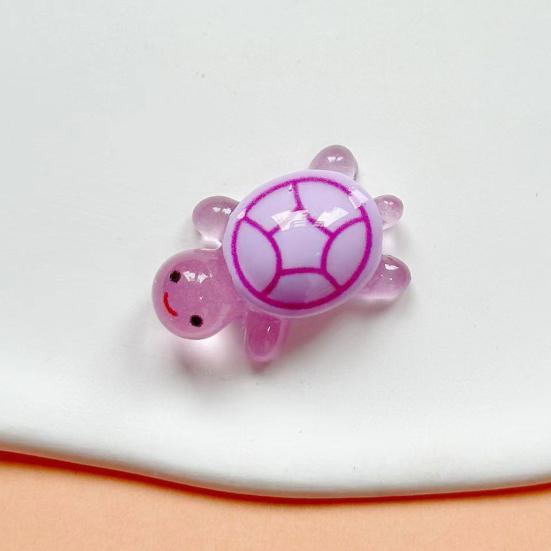 20 шт. Миниатюрная светящаяся фигурка черепахи, светящаяся в темноте, маленькая красочная модель черепахи, миниатюрная статуэтка животного из смолы, украшение, сувениры для вечеринки