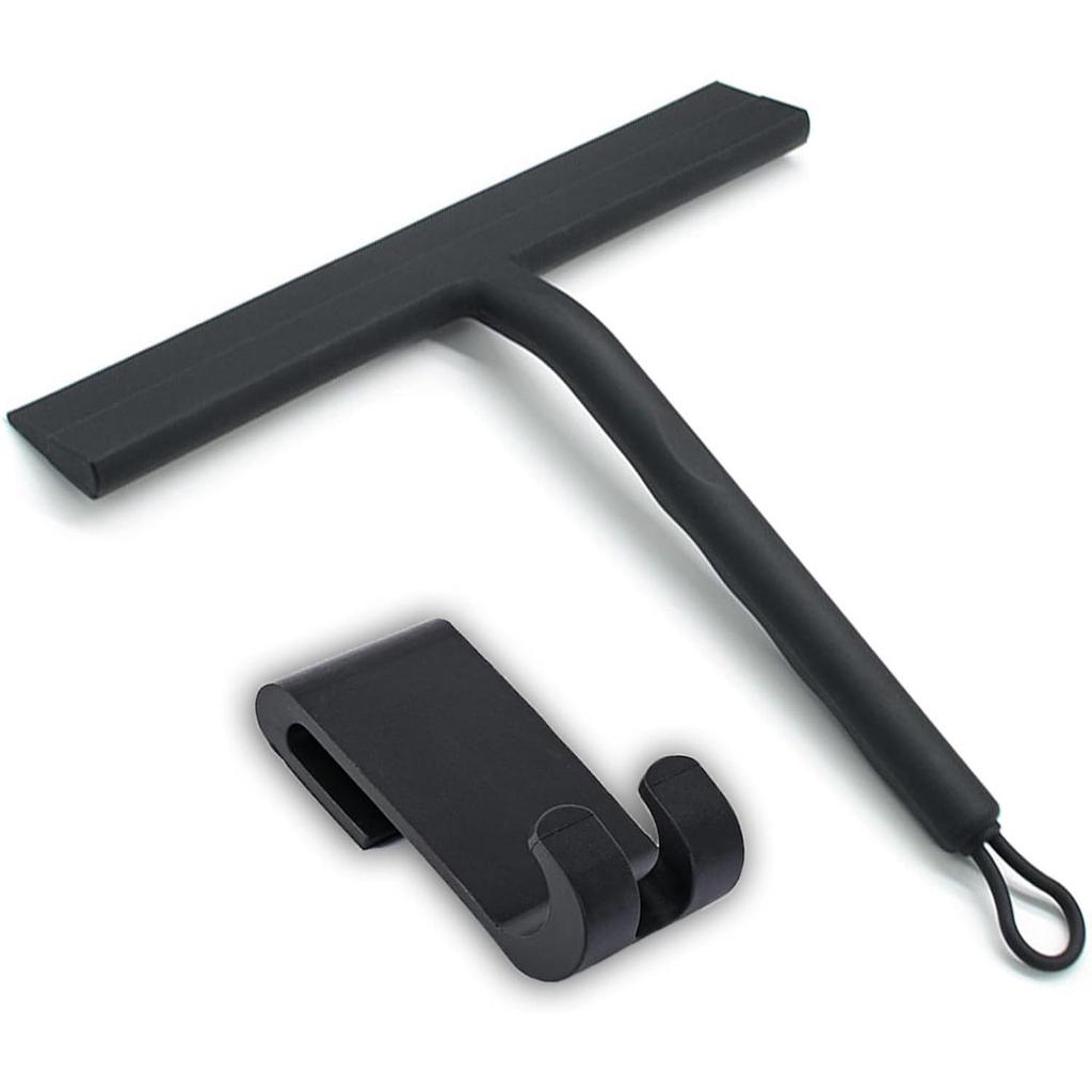 Силиконовый скребок для стекла с крючком для уборки ванной комнаты и окон