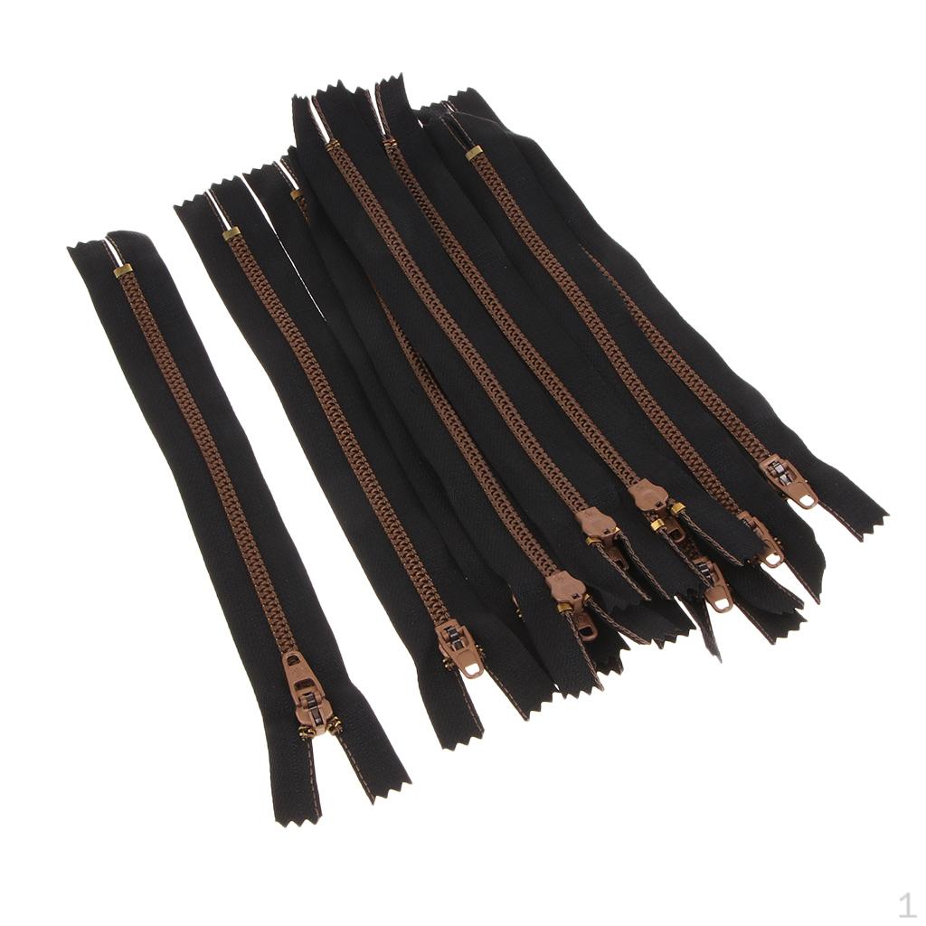 10 Pieces Resin Coil Zipper Closed End Zipper for Sewing Supplies Black