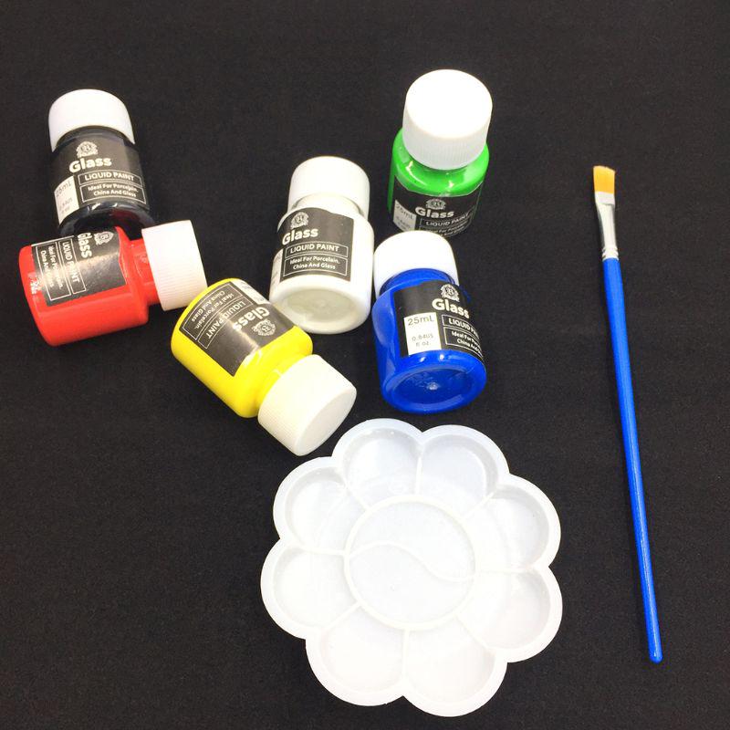 Набор стеклянных красок с насыщенными пигментами, 6 x 25 мл, для рисования поделок