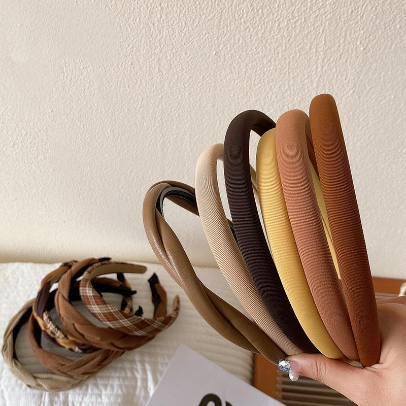 Новые корейские женские широкие ленты для волос, головной убор, винтажный простой обруч для волос с принтом, резинки для волос, аксессуары для волос для девочек, головные уборы