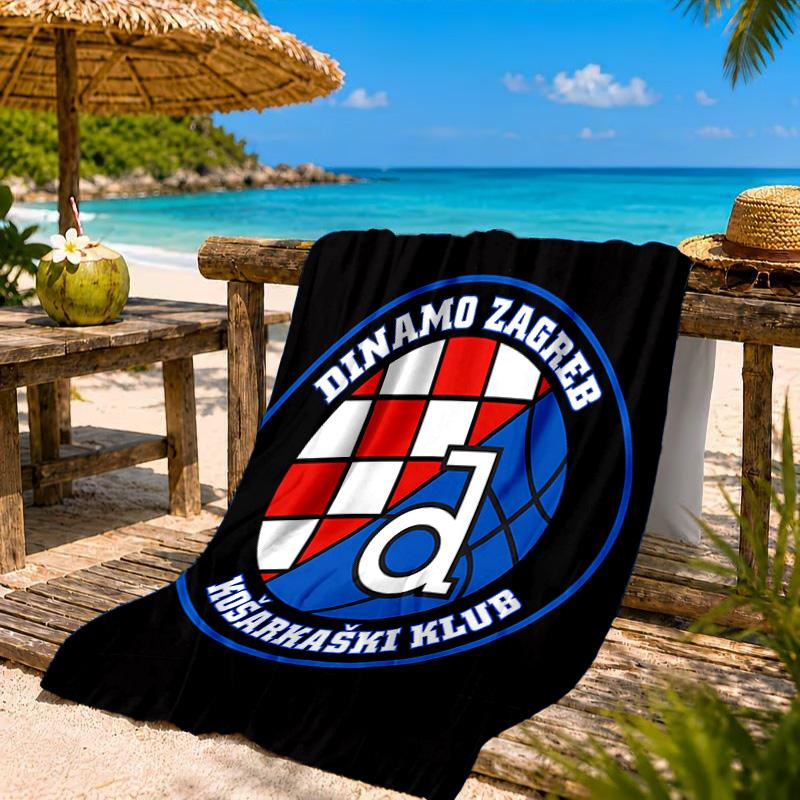 Croatian Football Crest Design Beach Towel, Quick-drying, Easy to Care for, Suitable for Both Fitness and Beach Vacations,Sports Essential